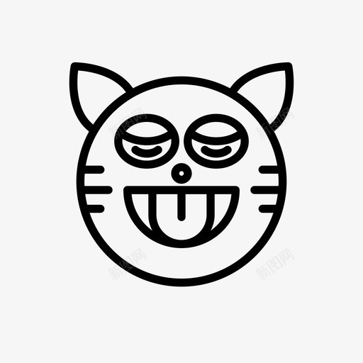 老虎可爱困倦svg_新图网 https://ixintu.com 老虎 表情 可爱 困倦 符号 舌头 1行