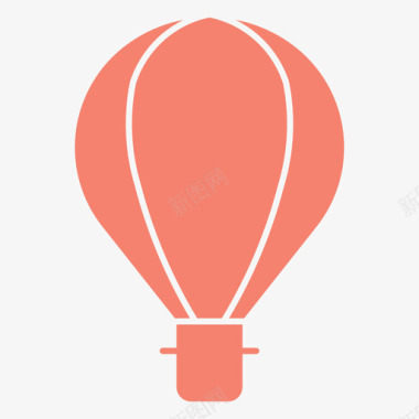 热气球火气球飞行图标
