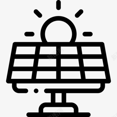 太阳能电池板可再生能源38线性图标