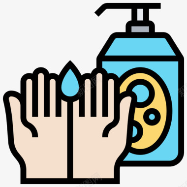 洗手液洗手液21线性颜色图标