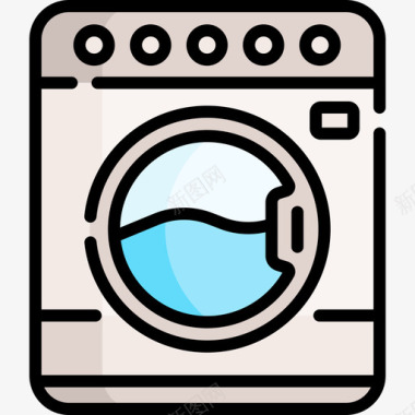 洗衣机卫生消毒4线性颜色图标