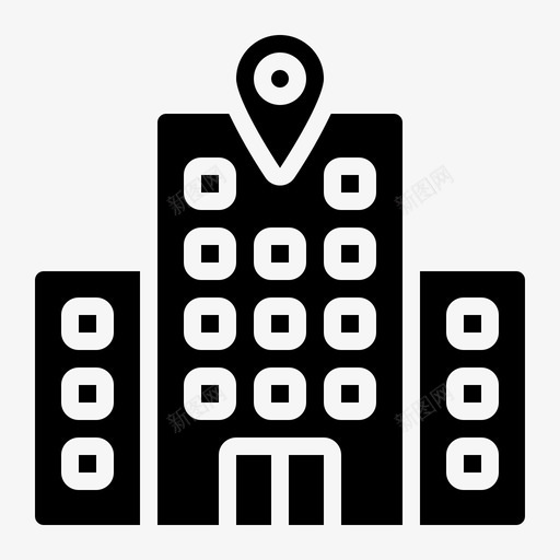 位置建筑商业svg_新图网 https://ixintu.com 酒店 位置 建筑 商业 gps 地图 实心 图标