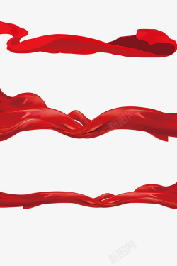 大气简约红丝带装饰美工合集格式收集持续更新素材