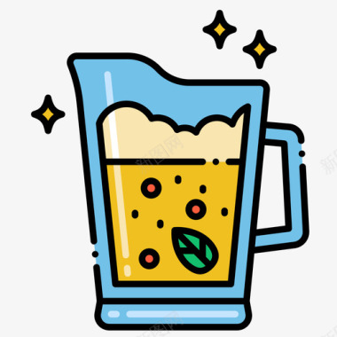 啤酒杯美食家4线性颜色图标