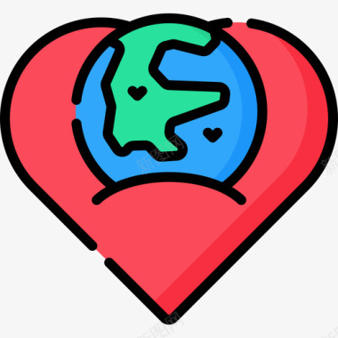 世界世界之爱13线条色彩图标