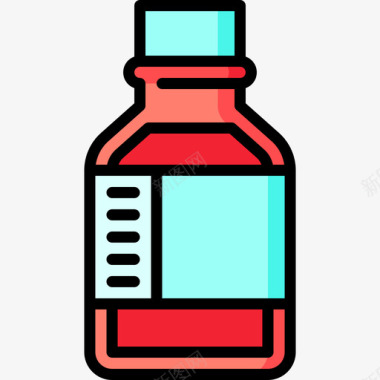 糖浆药物2线性颜色图标