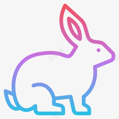 兔子45号动物梯度图标