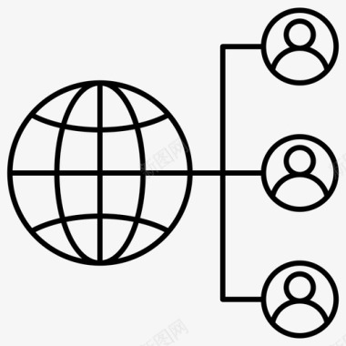 全球网络联盟营销全球连接图标