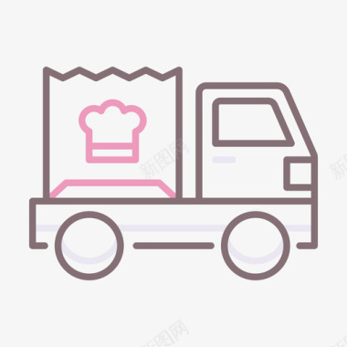 食品车美食家3线性颜色图标