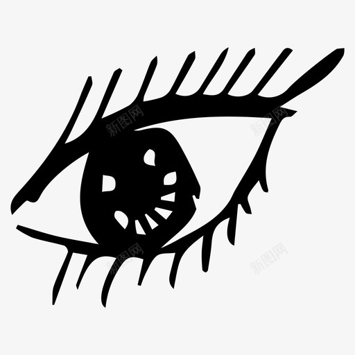 眼睛涂鸦视觉svg_新图网 https://ixintu.com 视觉 眼睛 涂鸦 女人