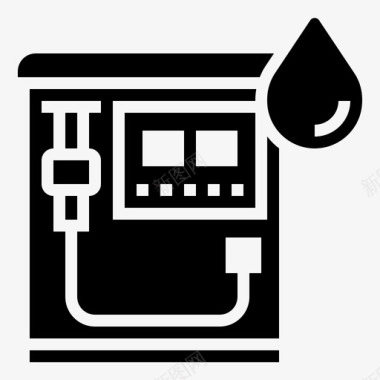 加油站石油工业21字形图标