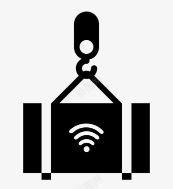 wifi集装箱起重机物流图标