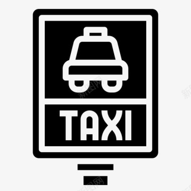 出租车信号信号和禁令17填充图标