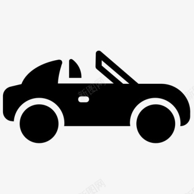 跑车汽车敞篷车图标