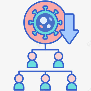 传播病毒传播94线状颜色图标