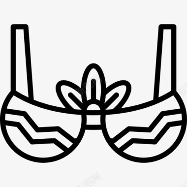 胸罩巴西狂欢节2直线型图标