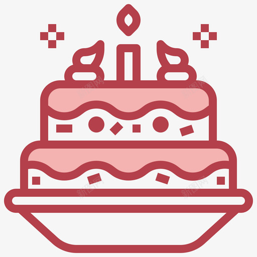 生日蛋糕面包店158红色svg_新图网 https://ixintu.com 生日蛋糕 面包店 红色