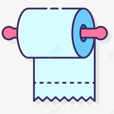 卫生纸卫生纸52线性颜色图标
