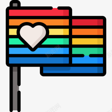 彩虹世界之爱13线性颜色图标