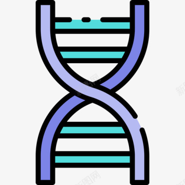 Dna结构癌症意识9线性颜色图标