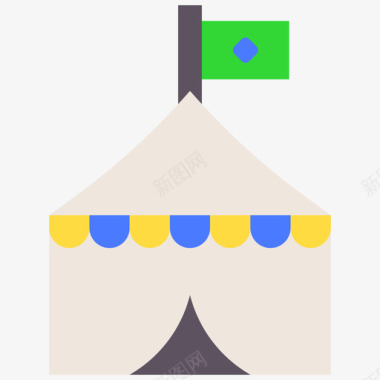 帐篷巴西狂欢节平顶图标