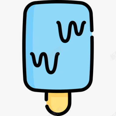 冰淇淋棒甜点糖果17线性颜色图标