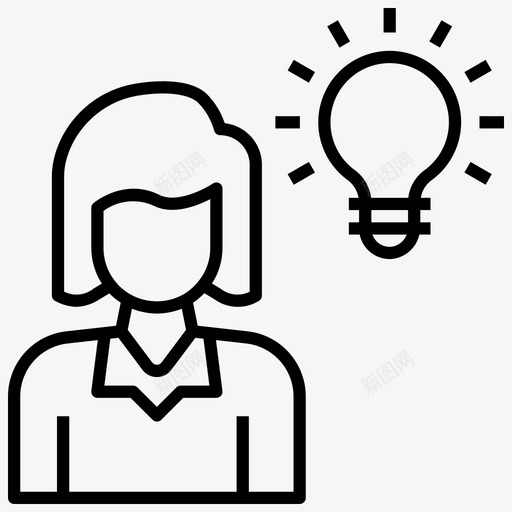 女人的想法灯泡创新svg_新图网 https://ixintu.com 女人 人的 想法 灯泡 创新 灯光 人力资源 第一 一卷