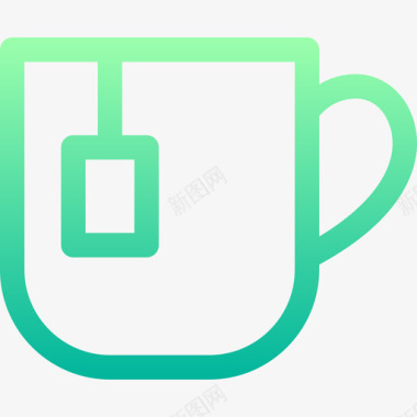 茶杯文具128线性颜色图标
