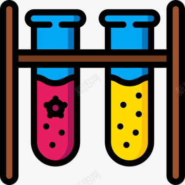 试管病毒爆发4线性颜色图标