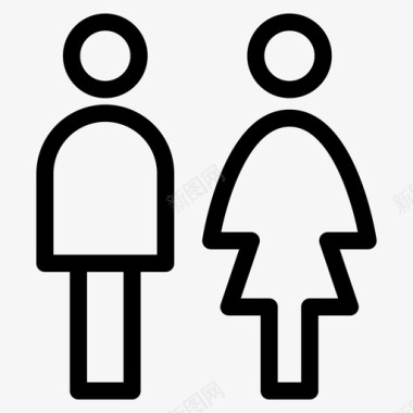 卫生间浴室标志图标