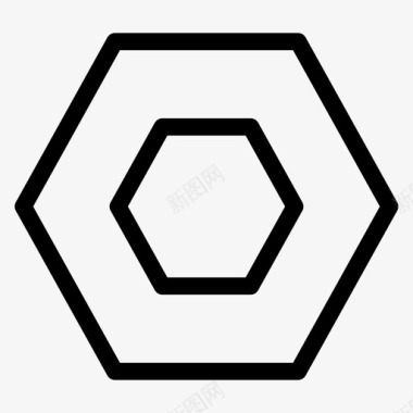 六边形六角形用户界面轮廓集合图标