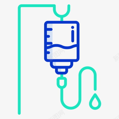 静脉滴注盐水病毒164轮廓颜色图标