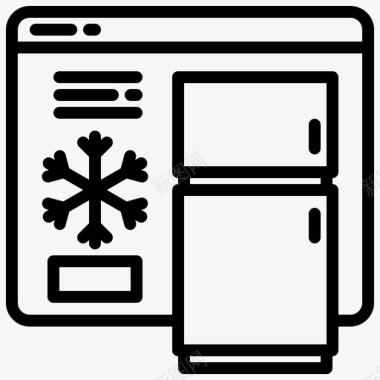 冰箱物联网157线性图标