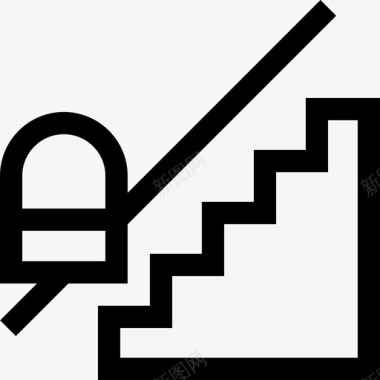 楼梯残疾人援助20直线图标