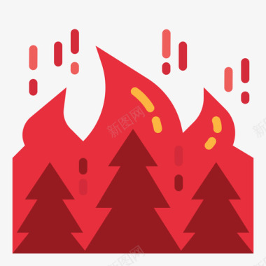燃烧自然灾害47平坦图标