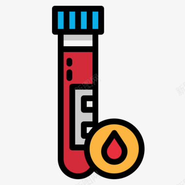 血样covid19预防线性颜色图标