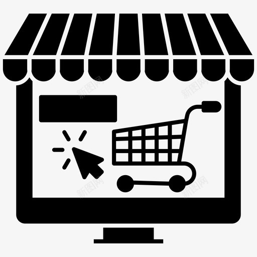 在线商店数字购物电子购买svg_新图网 https://ixintu.com 在线 商店 购物 电子商务 数字 电子 购买 网上购物 字形 图标