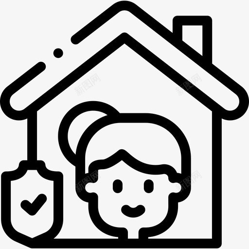 呆在家里冠状病毒预防3线性svg_新图网 https://ixintu.com 呆在 呆在家 家里 冠状 病毒 预防 线性