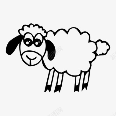 绵羊动物卡通图标