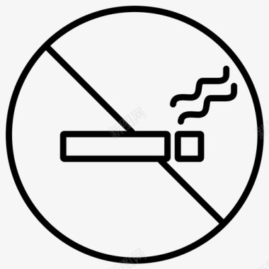禁止吸烟吸烟地图位置粗体线条集156图标