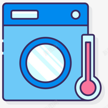 洗衣机卫生52线性颜色图标