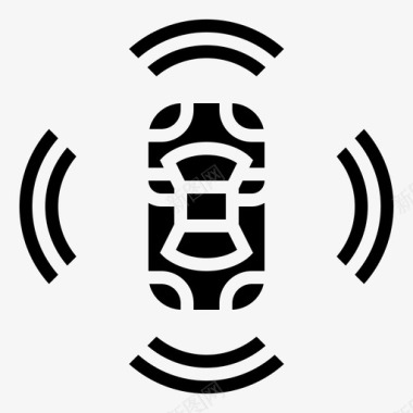 3d传感器自动驾驶汽车字形图标