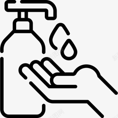 液体肥皂卫生和消毒3线性图标