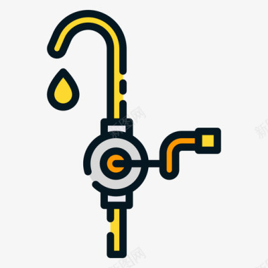 手动泵石油工业16线颜色图标