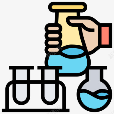 化学分析石油工业24线性颜色图标