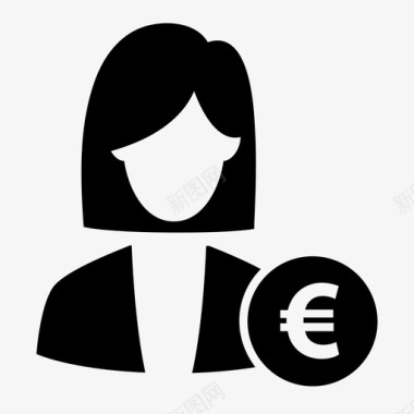 欧洲女高管女高管女企业家图标