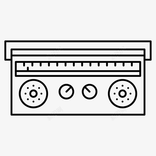 收音机媒体音乐播放器svg_新图网 https://ixintu.com 收音机 媒体 音乐 播放器 娱乐 图标 细线