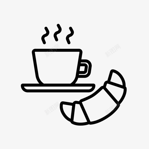 咖啡和牛角包面包房早餐svg_新图网 https://ixintu.com 咖啡 牛角 面包房 早餐 咖啡厅