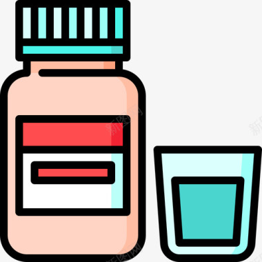 悬浮液药物2线性颜色图标