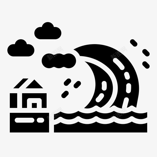 海啸自然灾害44固体svg_新图网 https://ixintu.com 海啸 自然灾害 固体